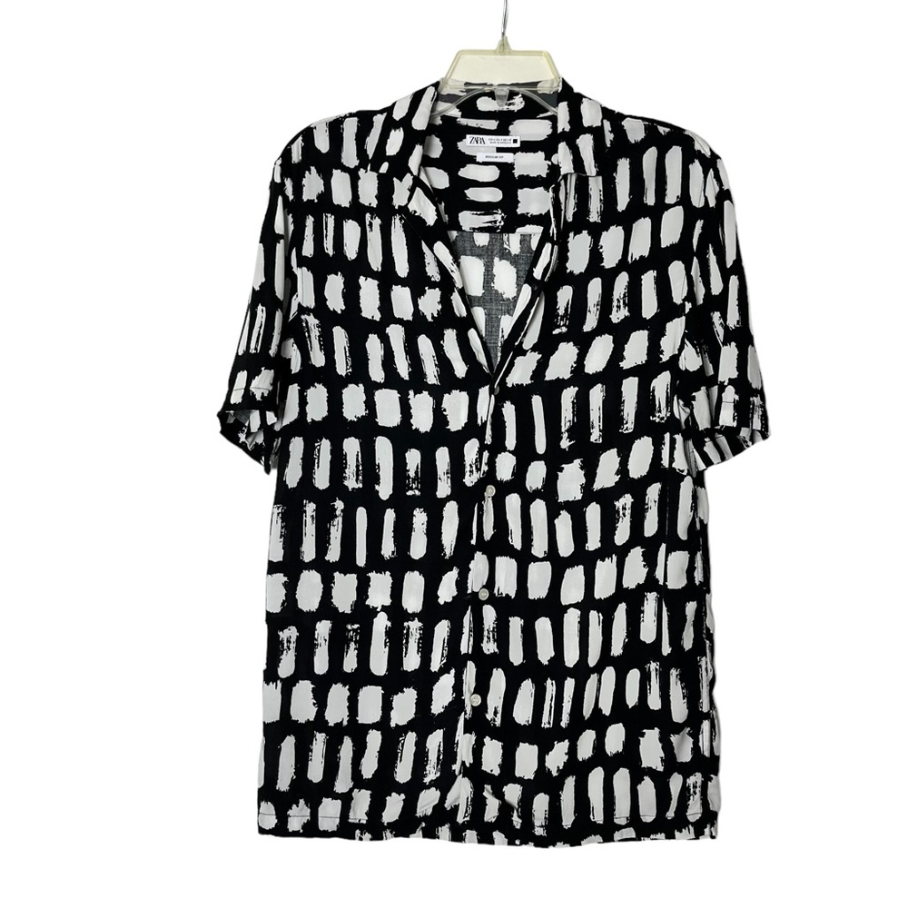 Zara Black and White Patterned Top